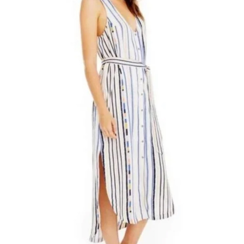 NWT Astr The Label Womens Andy Striped Midi Dress- Size Large - Picture 7 of 15